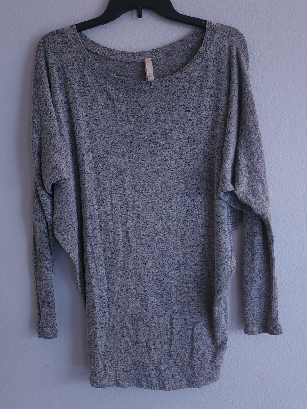 Natural Life Gray Heathered Dolman Sleeve Tunic Top M